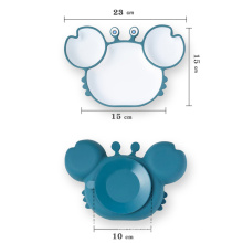 cute feeding set for baby silicon suction plate crab